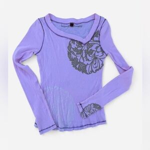 Language Los Angeles Y2K Purple Floral Top